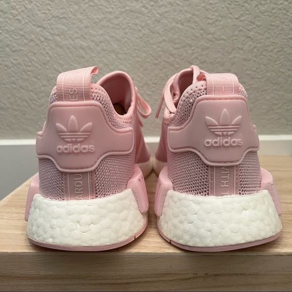 Adidas NMD R1 Light Pink & White Athletic Sneakers 4.5Y W6 - Picture 3 of 4
